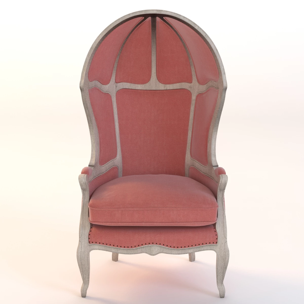 Versailles Burlap Backed Red Chair 3D Model_014